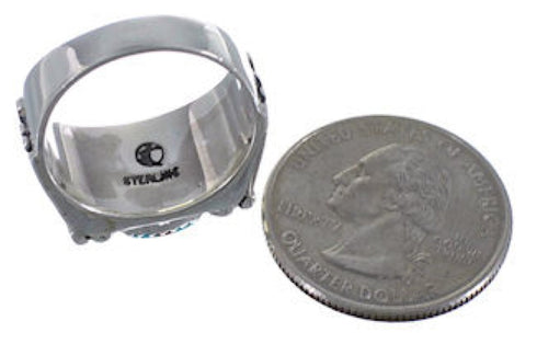 Southwest Inlay Heavy Needlepoint Ring Size 8-1/2 VX37234