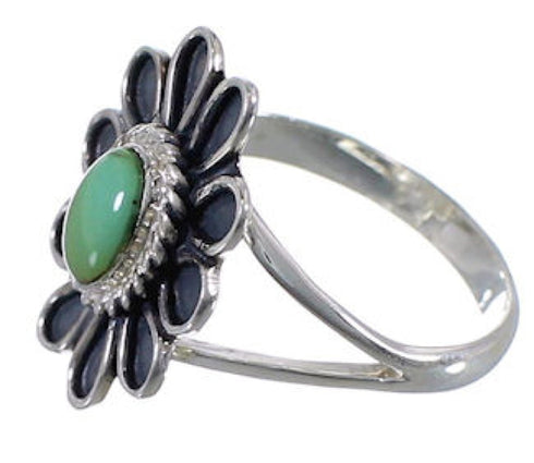 Sterling Silver Turquoise Flower Jewelry Ring Size 7-1/4 VX37265