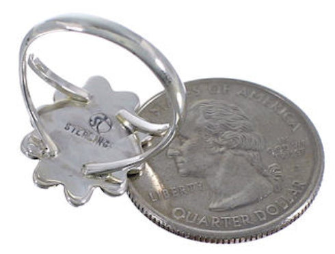 Sterling Silver Turquoise Flower Jewelry Ring Size 7-1/4 VX37265