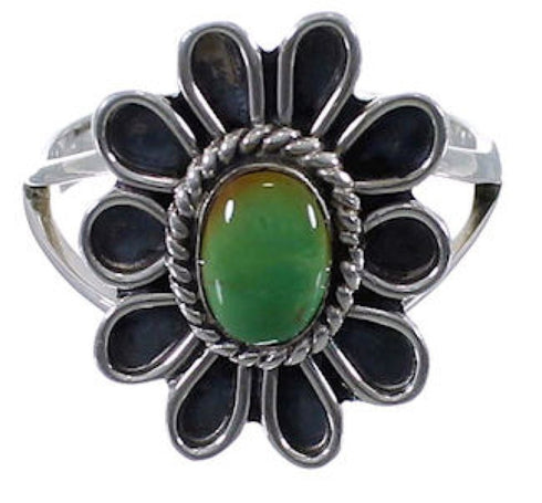 Sterling Silver Turquoise Flower Ring Size 6-3/4 VX37274