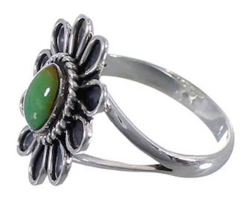 Sterling Silver Turquoise Flower Ring Size 6-3/4 VX37274