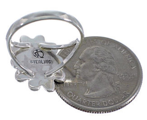 Sterling Silver Turquoise Flower Ring Size 6-3/4 VX37274