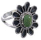 Authentic Silver Southwest Turquoise Flower Ring Size 7-1/4 VX37299