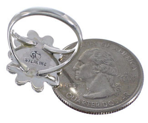 Southwest Sterling Silver Turquoise Flower Ring Size 4-3/4 VX37289