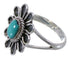 Southwest Flower Turquoise Sterling Silver Ring Size 6-3/4 VX37309