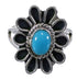 Southwest Turquoise Jewelry Silver Flower Ring Size 7-1/4 VX37319