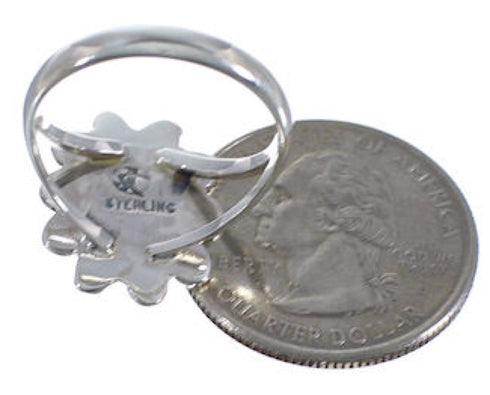 Turquoise Authentic Sterling Silver Flower Ring Size 5-1/4 VX37341