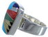 Multicolor Inlay And Sterling Silver Heavy Ring Size 7-1/4 EX40236