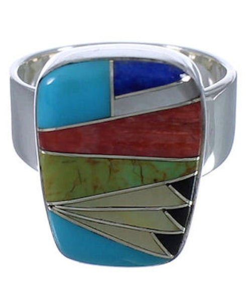 Genuine Sterling Silver Multicolor Sturdy Ring Size 4-3/4 EX40297