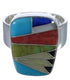 Multicolor And Sterling Silver Sturdy Ring Size 7-1/4 EX40296