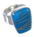 Genuine Sterling Silver Turquoise Sturdy Ring Size 8-3/4 EX40307