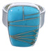 Southwest Turquoise Inlay Well-Built Ring Size 7-3/4 EX40365