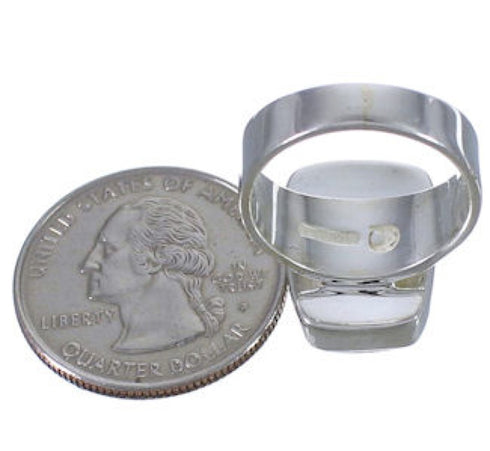 Southwest High Quality Turquoise Silver Ring Size 7-1/4 EX40405