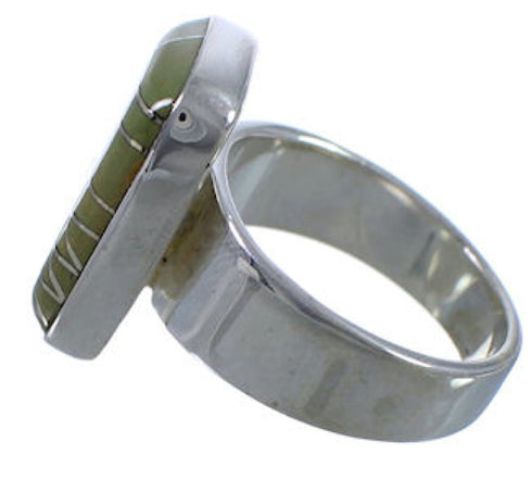 Southwestern Turquoise Inlay Heavy Ring Size 7-1/4 EX40408