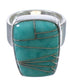 Genuine Sterling Silver Turquoise Sturdy Ring Size 6-1/4 EX40437