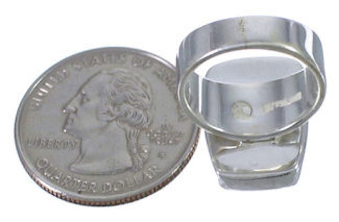 Turquoise Inlay Southwest Well-Built Ring Size 4-3/4 EX40419