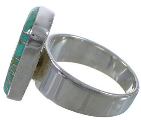 Southwest Turquoise Well-Built Sterling Silver Ring Size 6-1/4 EX40443