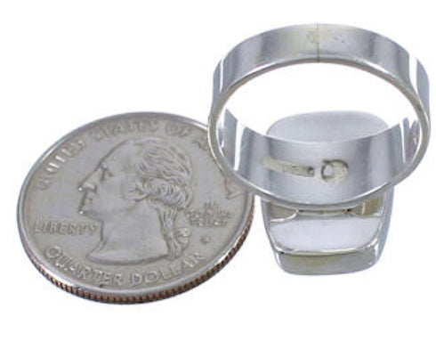 Turquoise Genuine Sterling Silver Heavy Ring Size 7-3/4 EX40447