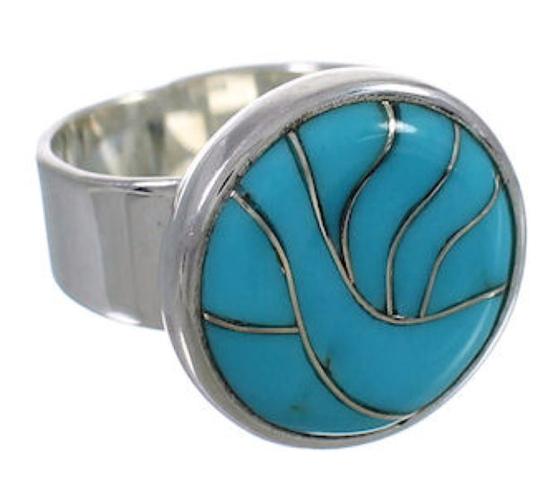 Well-Built Turquoise Sterling Silver Ring Size 5-1/2 WX37947