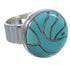 Well-Built Turquoise Authentic Sterling Silver Ring Size 7-3/4 WX37982