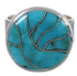 Substantial Turquoise Inlay Sterling Silver Ring Size 8-1/4 WX37991