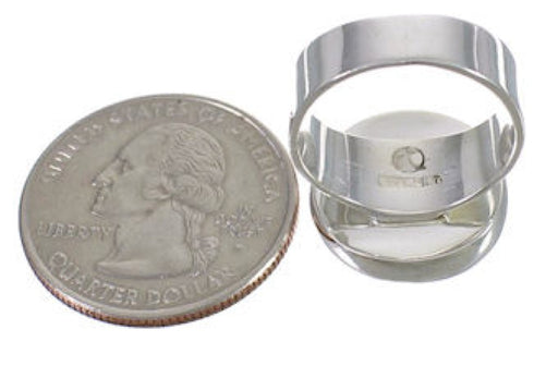 Substantial Turquoise And Southwest Silver Ring Size 6-1/4 WX37995