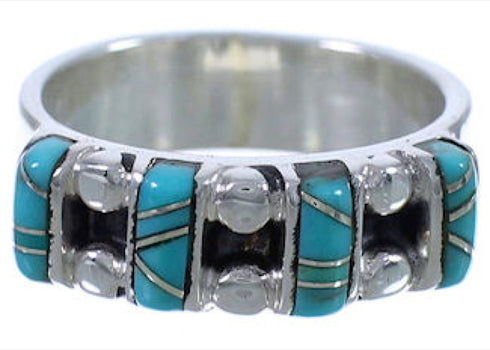 Sterling Silver Southwest Turquoise Ring Size 5-1/4 WX34322