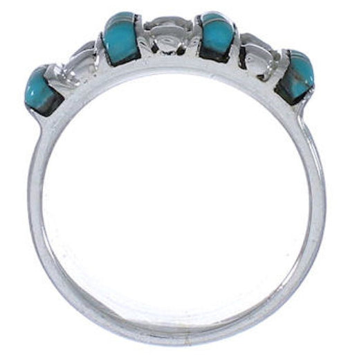 Sterling Silver Southwest Turquoise Ring Size 5-1/4 WX34322