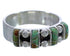 Southwest Silver Turquoise Inlay Ring Size 8-1/2 WX34384