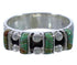 Southwest Silver Turquoise Inlay Ring Size 8-1/2 WX34384