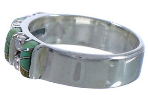 Genuine Sterling Silver Turquoise Southwest Ring Size 7-3/4 WX34380