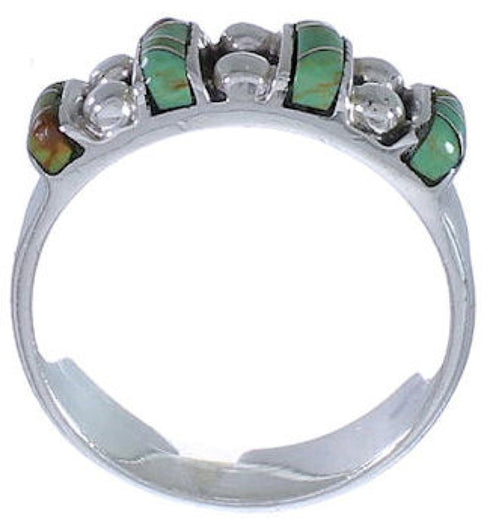 Genuine Sterling Silver Turquoise Southwest Ring Size 7-3/4 WX34380