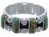 Southwest Sterling Silver Turquoise Inlay Ring Size 7-1/4 WX34444