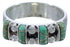 Turquoise Inlay Southwest Sterling Silver Ring Size 8-1/4 WX34472