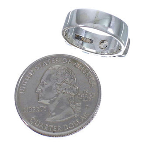 Southwest Turquoise Authentic Sterling Silver Ring Size 5 WX34481