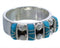 Southwestern Turquoise Inlay Sterling Silver Ring Size 7-1/2 WX34499