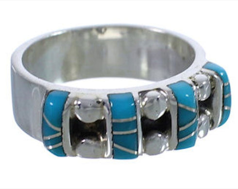 Southwestern Turquoise Sterling Silver Jewelry Ring Size 4-3/4 WX34493