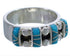 Southwestern Turquoise Sterling Silver Jewelry Ring Size 8 WX34504