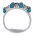 Southwestern Turquoise Inlay Sterling Silver Ring Size 7-1/2 WX34499