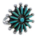 Southwestern Turquoise Needlepoint Genuine Sterling Silver Ring Size 4-1/2 AX87437
