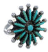 Turquoise Sterling Silver Needlepoint Southwestern Ring Size 8 AX87449