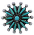 Southwestern Turquoise Needlepoint Genuine Sterling Silver Ring Size 4-1/2 AX87437