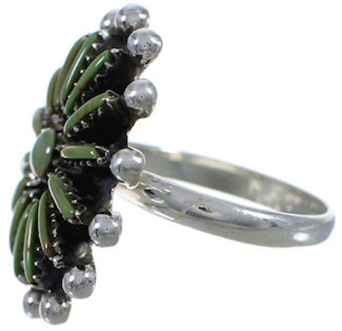 Turquoise Sterling Silver Needlepoint Ring Size 4-1/2 AX87427