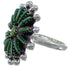 Southwest Needlepoint Turquoise Silver Ring Size 7-3/4 WX34561