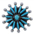 Needlepoint Jewelry Turquoise Silver Ring Size 8-3/4 WX34577