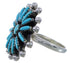 Silver Southwestern Needlepoint Turquoise Ring Size 4-1/2 AX87504