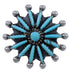 Turquoise Southwestern Silver Needlepoint Ring Size 5-1/2 AX87519