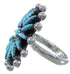Needlepoint Jewelry Turquoise Silver Ring Size 7-1/2 WX34601