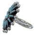 Needlepoint Jewelry Turquoise Southwest Silver Ring Size 6 WX34628