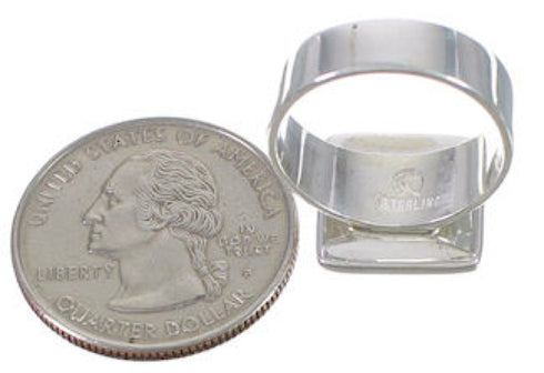 Sturdy Sterling Silver And Multicolor Inlay Ring Size 5-3/4 WX39782